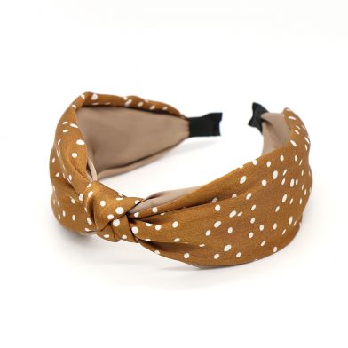Gold & Taupe Spotted Headband by Peace of Mind